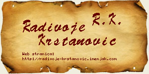 Radivoje Krstanović vizit kartica